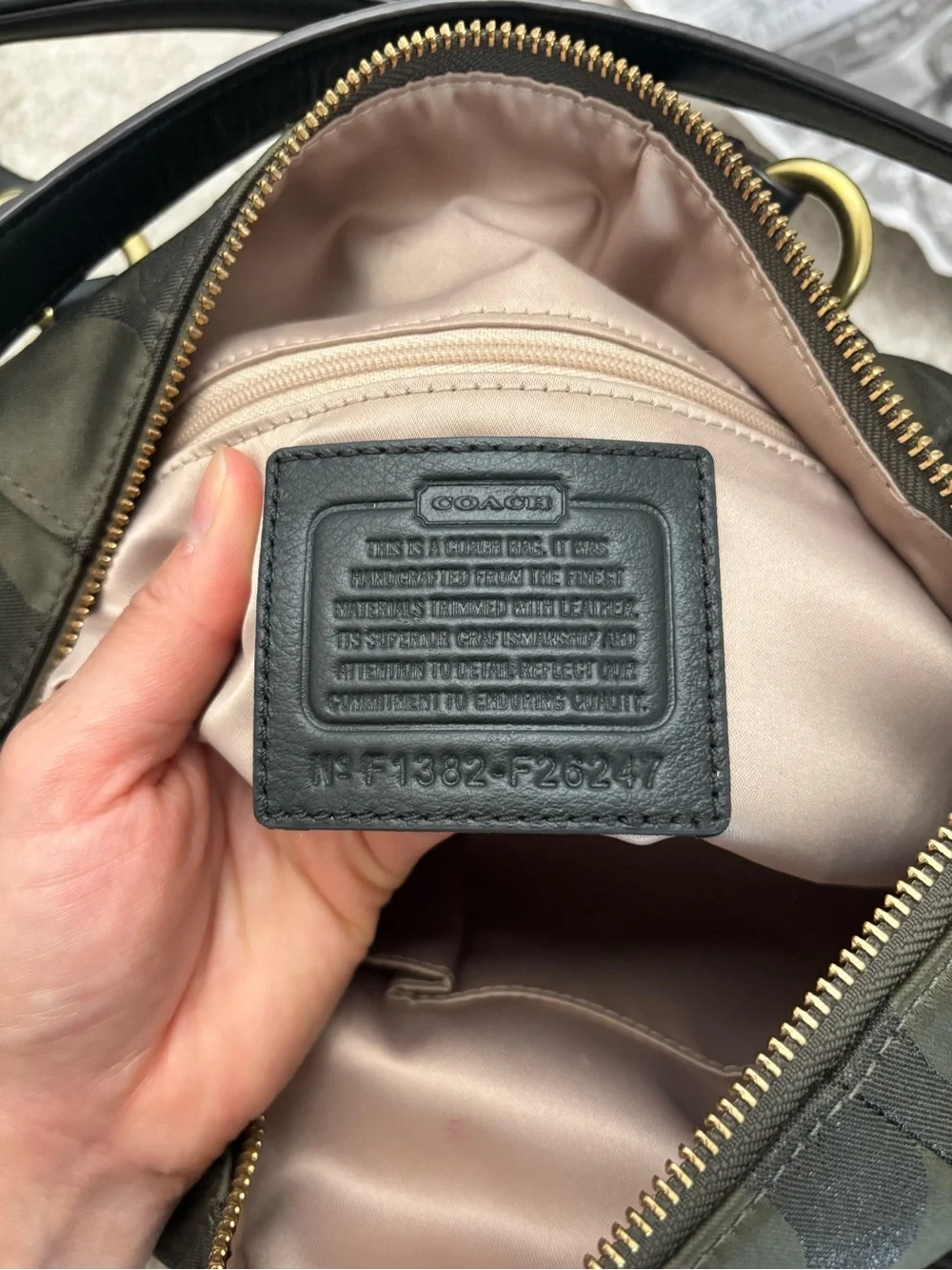 Coach Signature Satchel in Dark Brown and Black